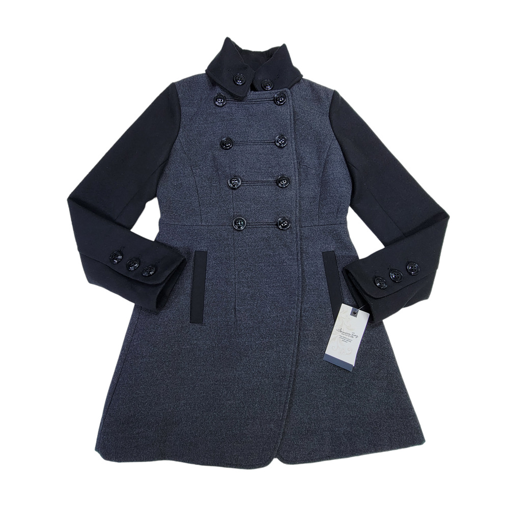 ((New)) American Rag Double-Breasted Peacoat - Charcoal Gray, Size S - Picture 4 of 7